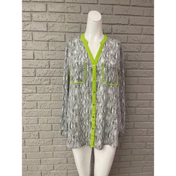 Alfani Multicolored Button Down Long Sleeve Shirt Size 12 - Picture 1 of 9